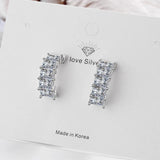 2ct Emerald Cut Moissanite Earrings S925 Sterling Silver Wedding Ear Studs