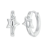 925 Silver Heart Star Butterfly Hoop Earrings for Women