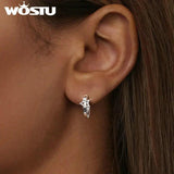 925 Silver Heart Star Butterfly Hoop Earrings for Women