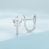 925 Silver Heart Star Butterfly Hoop Earrings for Women