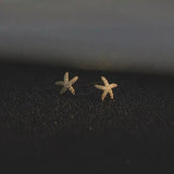 Starfish Pave Zircon Stud Earrings 925 Silver 14k Plated Women Boho Jewelry