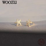 Starfish Pave Zircon Stud Earrings 925 Silver 14k Plated Women Boho Jewelry