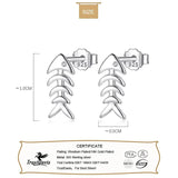 TrustDavis 925 Silver Fishbone Stud Earrings for Girls DS751
