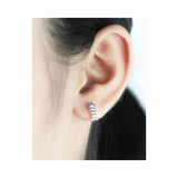 TrustDavis 925 Silver Fishbone Stud Earrings for Girls DS751