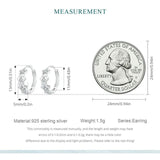 925 Silver Starry Hoop Earrings Zircon Ear Clip Plated Women Party Jewelry