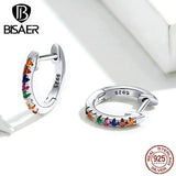 925 Silver CZ Round Circle Crystal Women Hoop Earrings Women Earrings Brincos