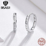 925 Silver CZ Round Circle Crystal Women Hoop Earrings Women Earrings Brincos