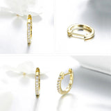 925 Silver CZ Round Circle Crystal Women Hoop Earrings Women Earrings Brincos