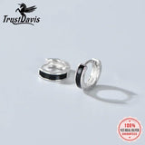 TrustDavis 925 Silver Hoop Earrings Birthday Gift for Women