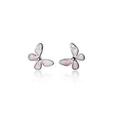 925 Silver Enamel Butterfly Stud Earrings Sweet Tiny Ear Pin