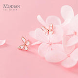 925 Silver Enamel Butterfly Stud Earrings Sweet Tiny Ear Pin