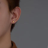 925 Silver Skull Screw Stud Earrings Punk Style Men Women Jewelry