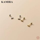 925 Silver Bean Bead Stud Earrings for Women Teen Party