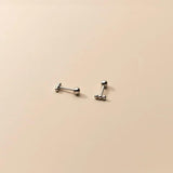 925 Silver Bean Bead Stud Earrings for Women Teen Party