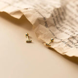 925 Silver Bean Bead Stud Earrings for Women Teen Party
