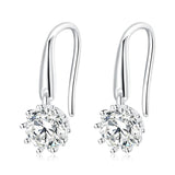 925 Silver Vintage Hook Earrings Platinum Plated
