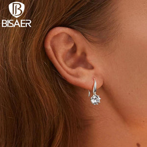 925 Silver Vintage Hook Earrings Platinum Plated