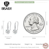 925 Silver Vintage Hook Earrings Platinum Plated