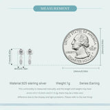 925 Silver Tassel Stud Earrings CZ Plated Minimalist Circle OL Woman Jewelry