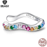 1pcs Rianbow Ear Cuff Earrings 925 Silver Zircon Wedding Jewelry