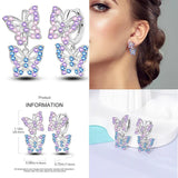 Sterling Silver Heart Hoop Earrings Zircon Wedding Jewelry Gift