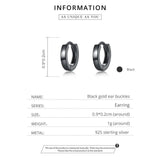 925 Silver Simplicity Hoop Earrings for Women Men DIY Jewelry