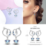 925 Silver Zircon Cat Claw Hoop Earrings Jewelry Wedding Party