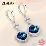 925 Silver Crystal Drop Earrings Wedding Jewelry