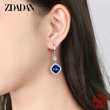 925 Silver Crystal Drop Earrings Wedding Jewelry