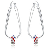 925 Silver Colored Zircon Hoop Earrings For Women