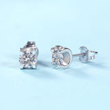 925 Silver 1CT Moissanite Stud Earrings Sparkling Stones