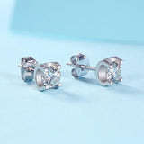 925 Silver 1CT Moissanite Stud Earrings Sparkling Stones