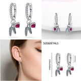 925 Sterling Silver Hoop Earrings Pave CZ U Shape Zircon Sparkling