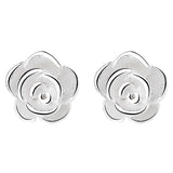 925 Silver Rose Flower Stud Earrings for Girls Charm Ins Plant Ear Nail
