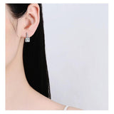 925 Silver Crystal Gemstone Hoop Earrings For Women Jewelry Gift