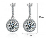 Moissanite Drop Earrings 925 Silver Women Bridal Wedding Jewelry