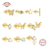 925 Silver Butterfly Evil Eye Cartilage Earring
