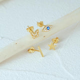 925 Silver Butterfly Evil Eye Cartilage Earring
