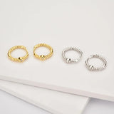 925 Silver Twist Hoops with Zircon Women Piercing Jewelry