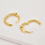 925 Silver Twist Hoops with Zircon Women Piercing Jewelry