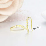 925 Silver CZ Bar Ear Climber Clip Stud Earrings For Women Girls Kids