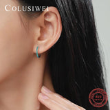 925 Silver Green Turquoise Stud Earrings Piercing Women Jewelry