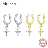 925 Silver Cross Clip Earrings Swing Ear Cuff Women Party Jewelry