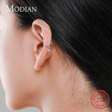 925 Silver Cross Clip Earrings Swing Ear Cuff Women Party Jewelry