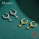 925 Silver Cross Clip Earrings Swing Ear Cuff Women Party Jewelry