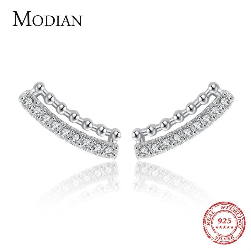 Minimalist CZ Stud Earrings 925 Silver Fine Jewelry