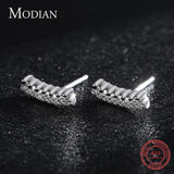 Minimalist CZ Stud Earrings 925 Silver Fine Jewelry