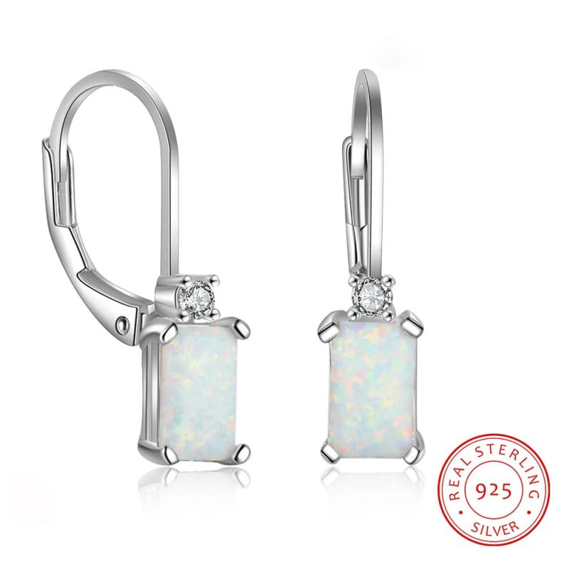 925 Silver Opal Earrings Wedding Anniversary Gift