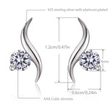 925 Silver Pink CZ Stud Earrings for Girls Kids Jewelry Gift