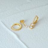 925 Silver Zircon Earrings Set - Minimalism Ins Style Jewelry